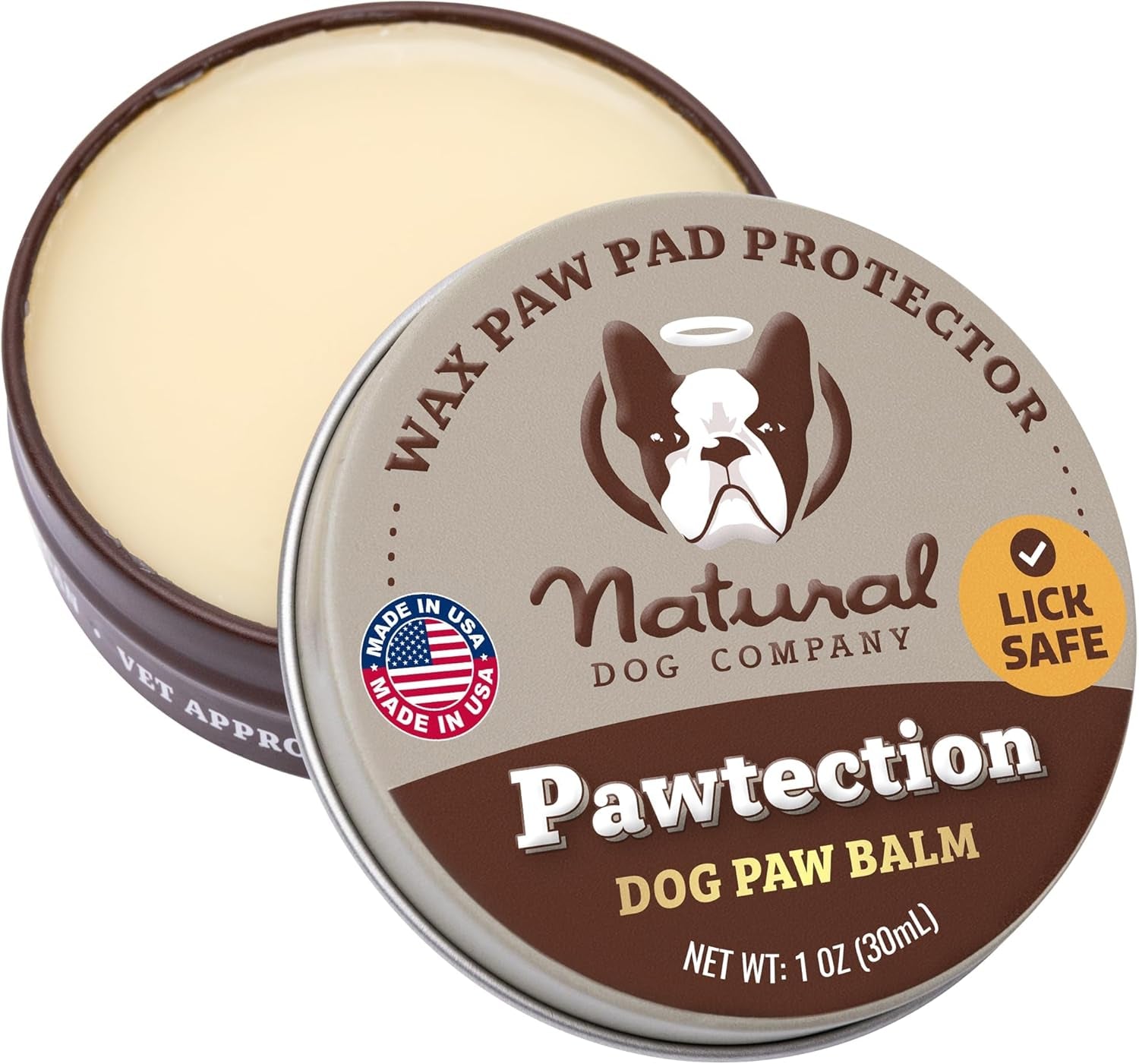 Pawtection Dog Paw Wax, 1 Oz Tin | Hot Pavement & Sand Protection, Waxy Barrier Balm, Non-Toxic & Lick Safe, for Summer Walks & Hiking