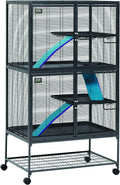 Critter Nation by Midwest Double Unit Small Animal Cage | Habitat for Rats, Chinchillas, Ferrets & Sugar Gliders, Tool-Free Assembly, Full-Width Doors, Shelves & Removable Base Pans