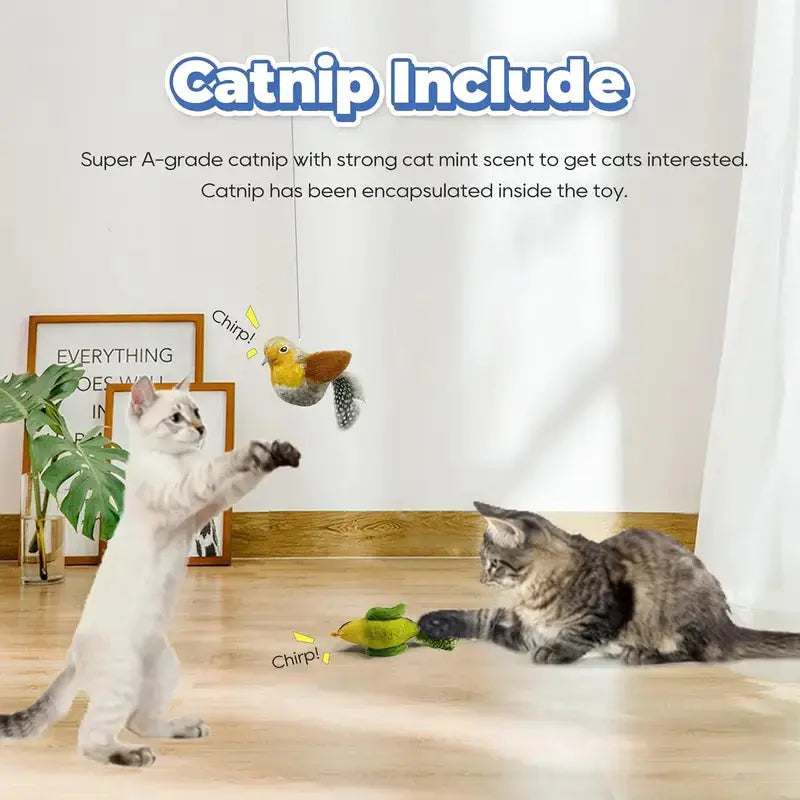 Interactive Singing Bird Cat Toy, Realistic Plush Bird Toy with Vivid Bird Chirp Sound, Soft Plush Indoor Educational Entertainment Toy for Kittens The Happy Pet Store