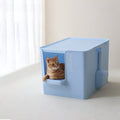 Extra Large Semi-Enclosed Cat Litter Box with Step & Scoop Set