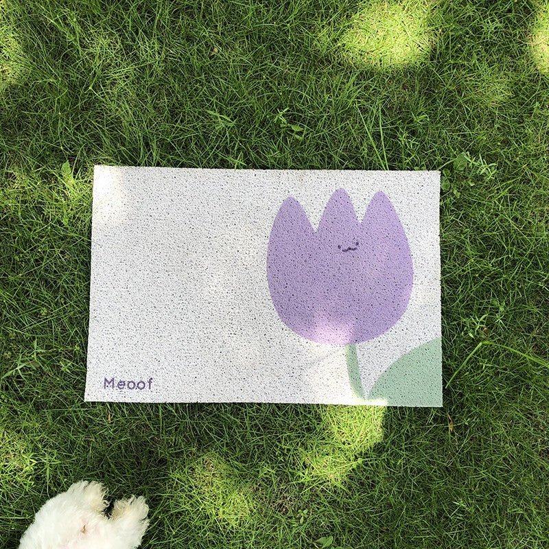 Floral PVC Coil Cat Litter Trapping Mat